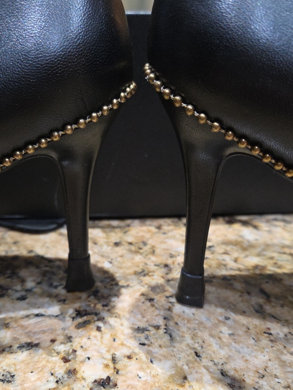 Coach Classic Black Pointed-Toe Women's Pumps with GOLD Stud Detail SIZE 8.5 - Picture 5 of 5